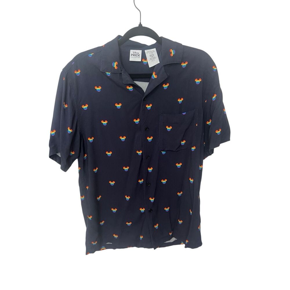 Disney Pride button up collar shirt sz Sm